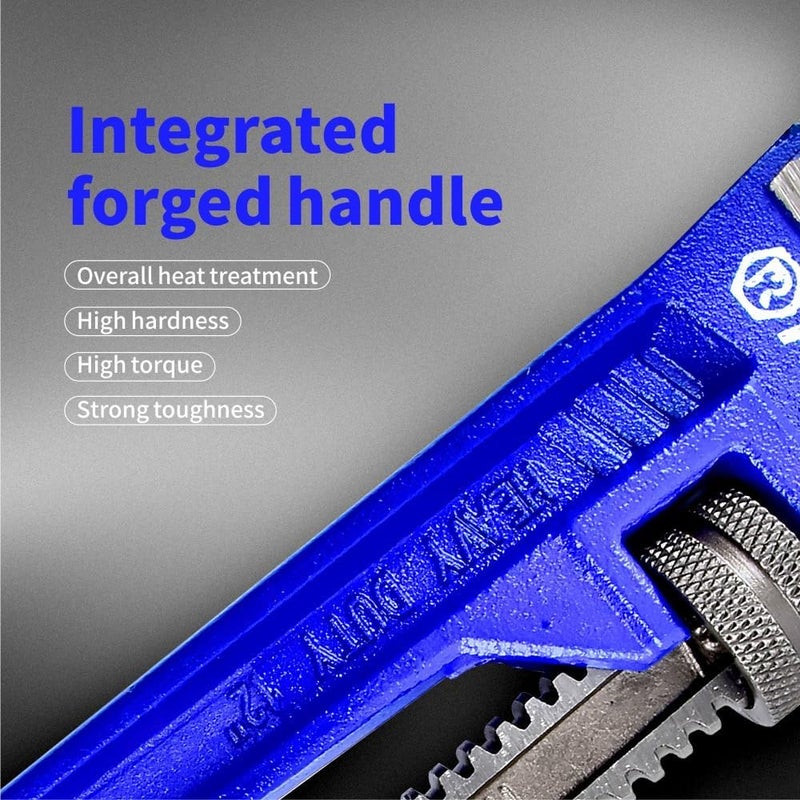 vomex 3Pcs 8&12&18-inch Heavy Duty Pipe Wrench Sets - Heavy Duty Straight Plumber Wrenches Set,Easy Adjusting,Tight Bite without Slipping - Image 2